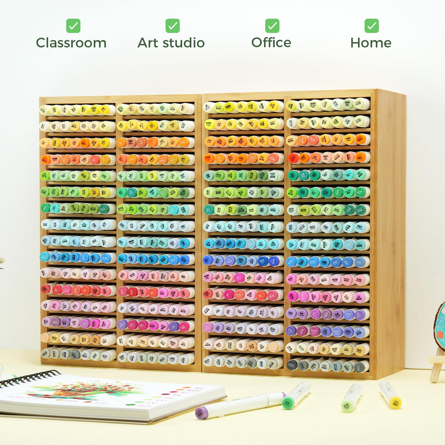 Ohuhu Bamboo Marker Organizer Hold 224 Markers for Honolulu Oahu Series