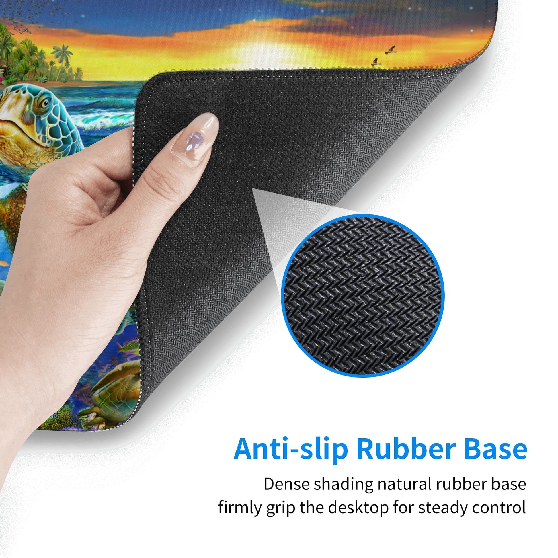 Desk Mat,Sea Turtle Extended Gaming Mouse Pad for Office Work & Game,Computer Keyboard Mouse Mat