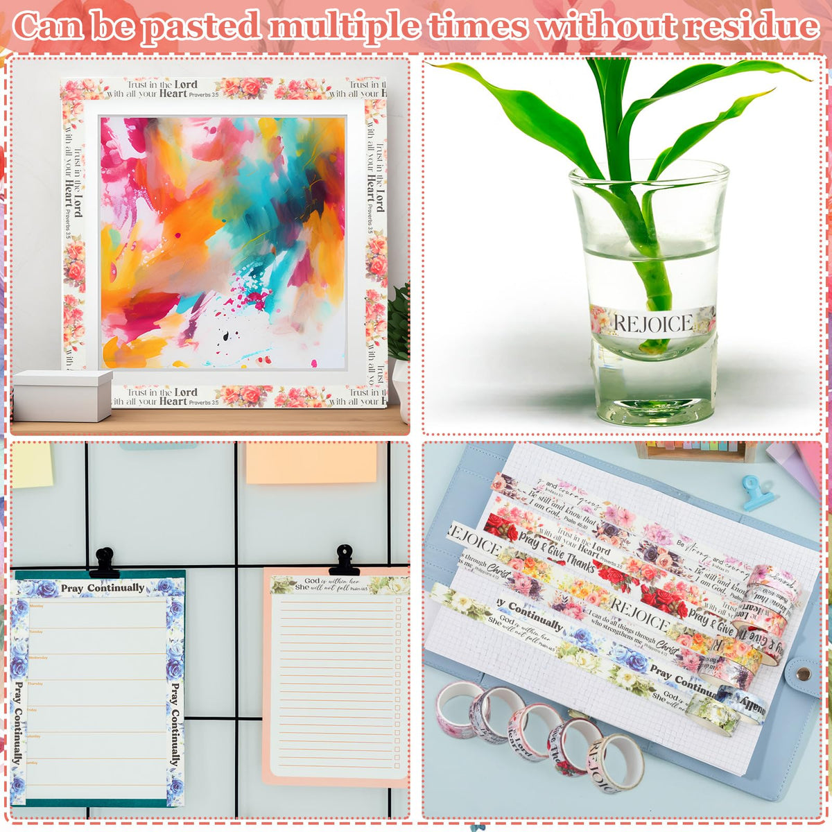 Janlaugh 24 Rolls Back to School Christian Washi Tape