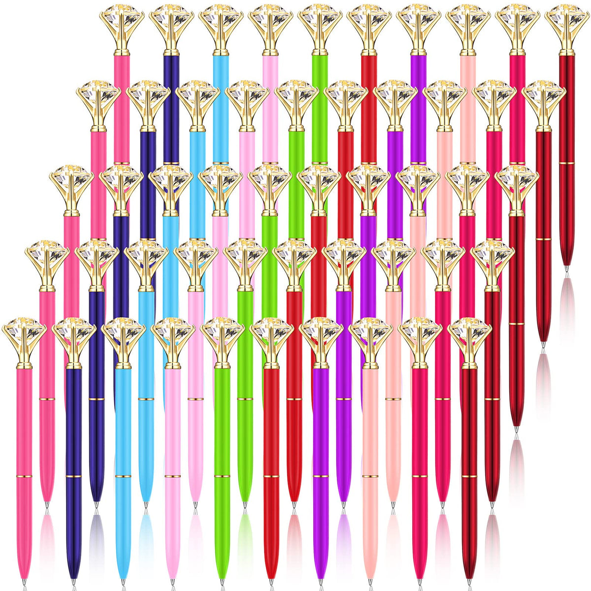 Yahenda 50 Pcs Christmas Gifts Diamond Pens Bridal Shower Ballpoint Pen Bulk Black Ink Bling