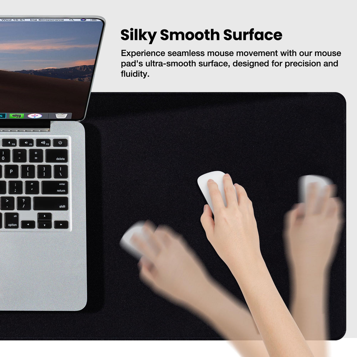 ALOANES Non-Slip Extended Mouse Pad Office&Home Desk Mat Stitched Edge