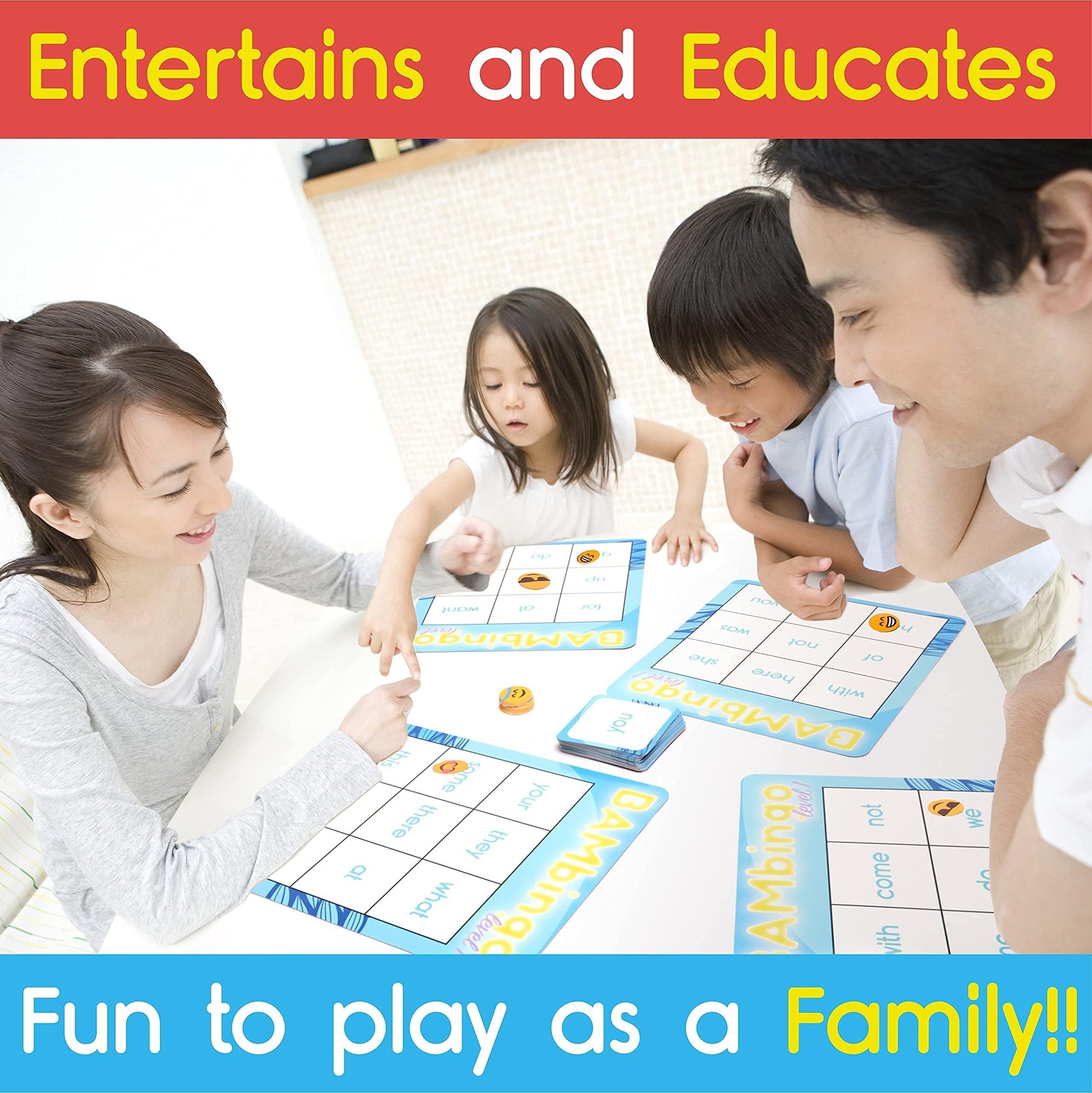 Sight Word Bingo Game Level 1 and 2 - Educational Games for Kids - Learn to Read Vocabulary for