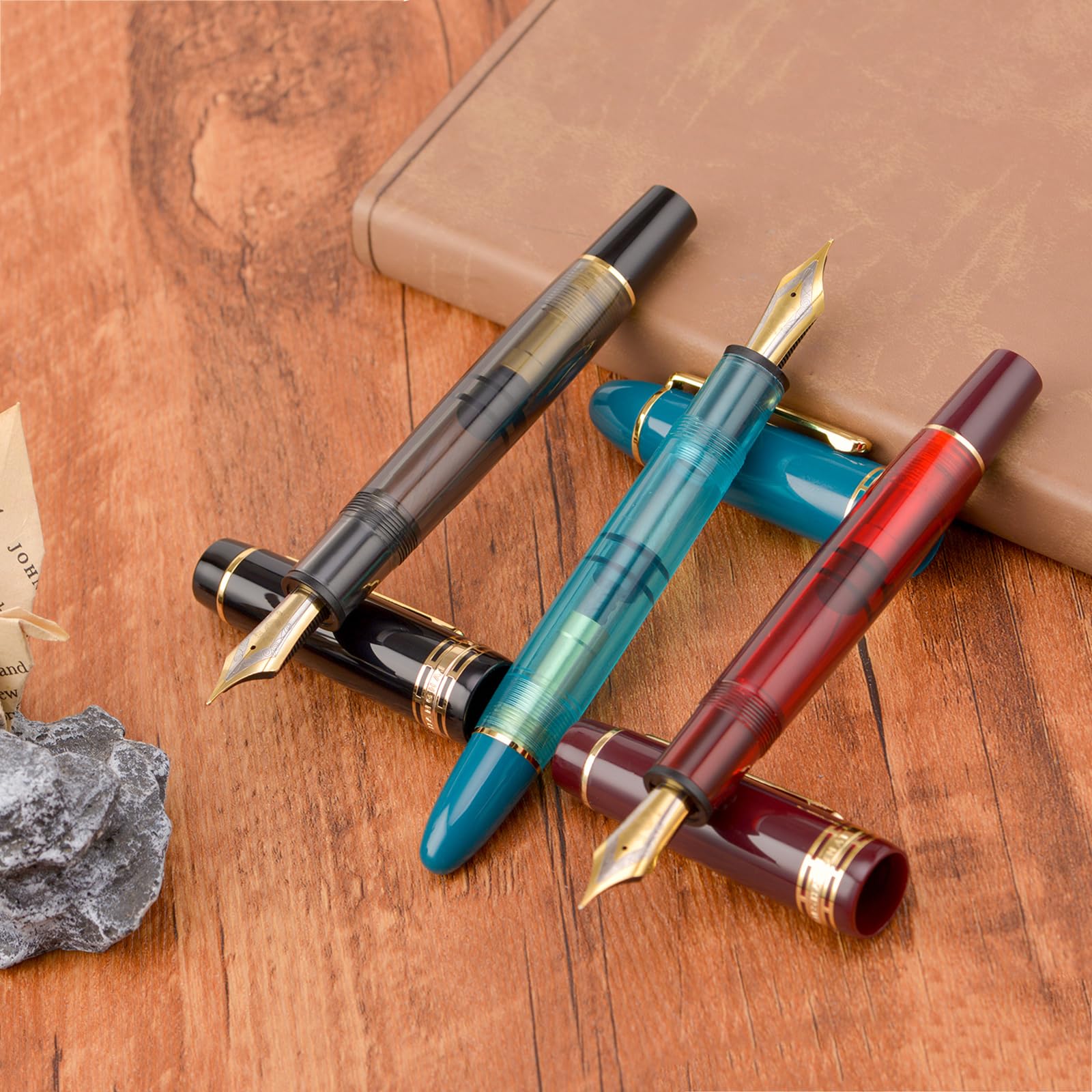 Wikult Yongsheng Junlai 630 Acrylic Fountain Pen, Size 8 Medium Nib with Piston Filling System