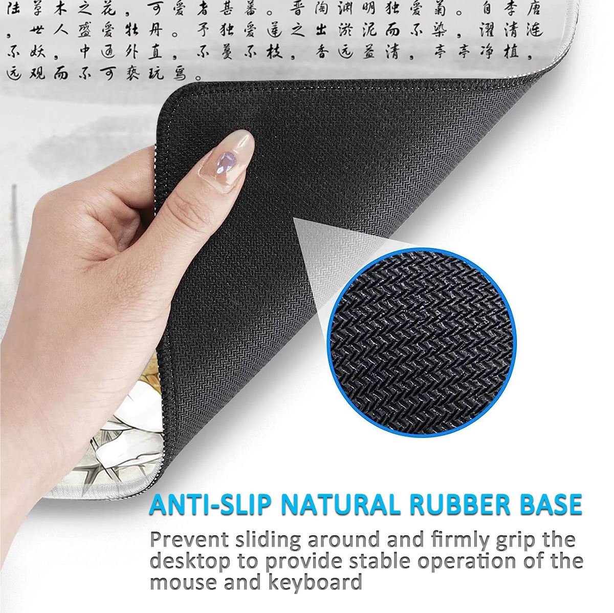 LL-COEUR XXL Landscape Gaming Mouse Pad Computer Keyboard Mat Office Desk Pad (Lotus 2, 27.5" x