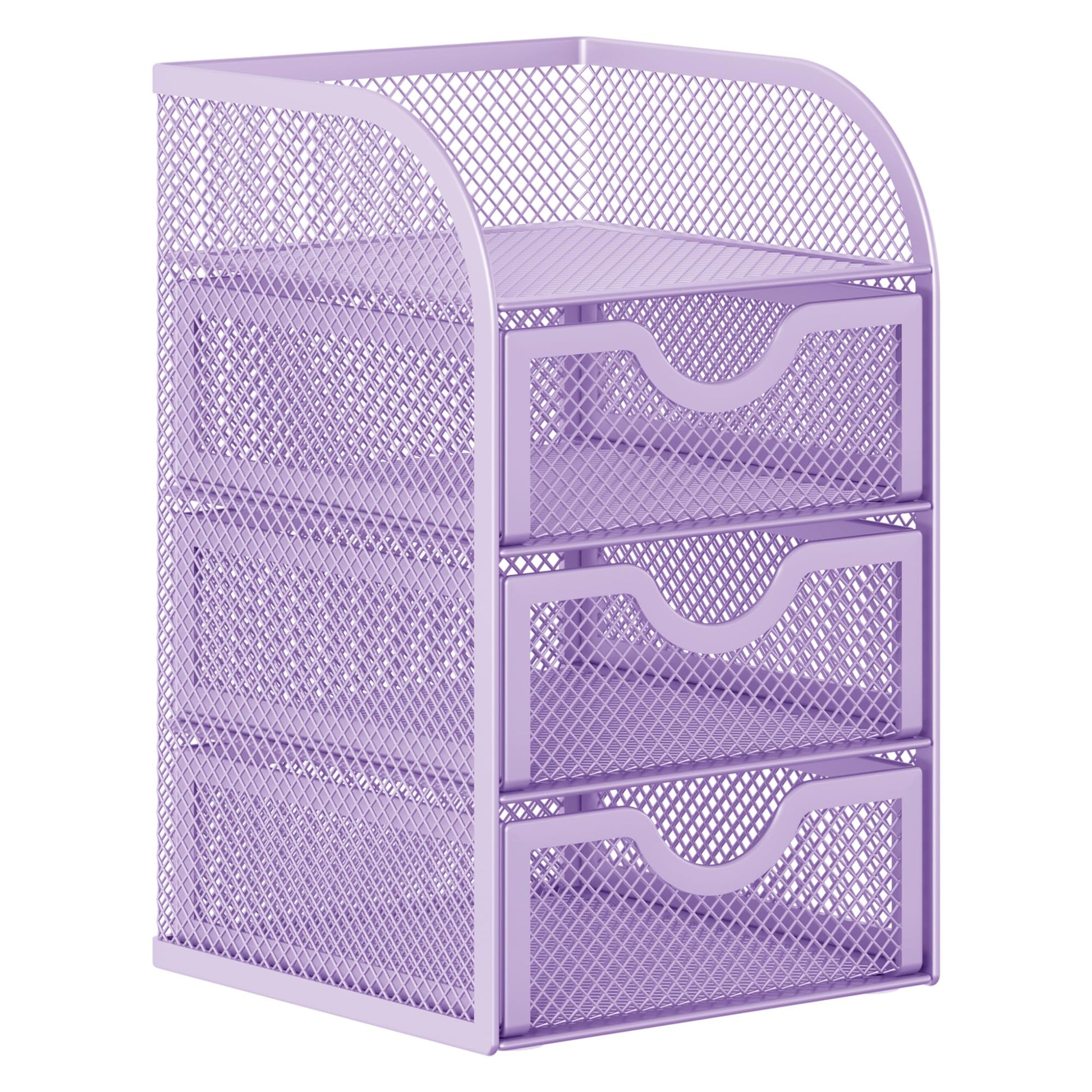 EasyPAG Mesh Desk Organizer with 3 Drawer Office Desktop Organizers and Accessories Stationery
