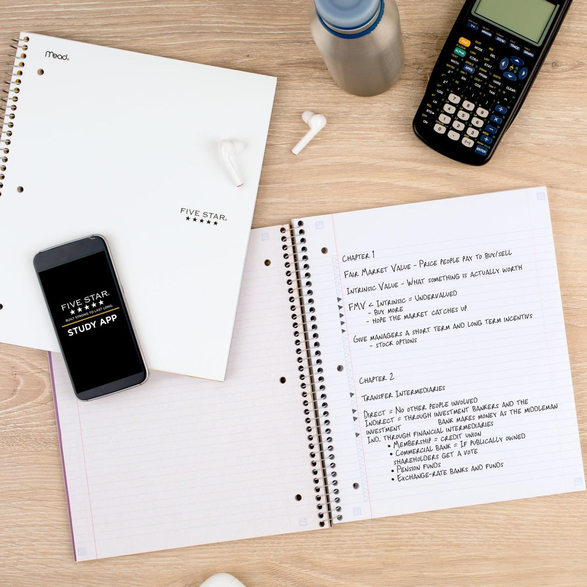 Five Star Spiral Notebook + Study App, 3 Subject, College Ruled Paper, 8-1/2" x 11", 150 Sheets