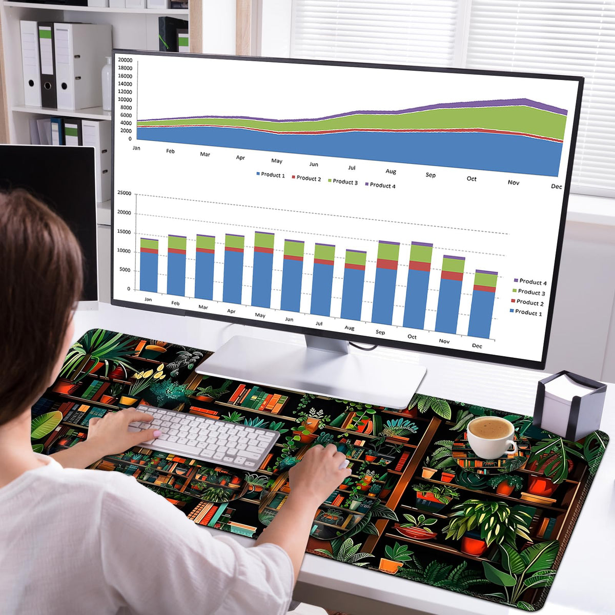 Mouse Pad with Wrist Support 4 in1 Set, XXL Big Game Mousepad + Keyboard Wrist Rest + Mouse Wrist