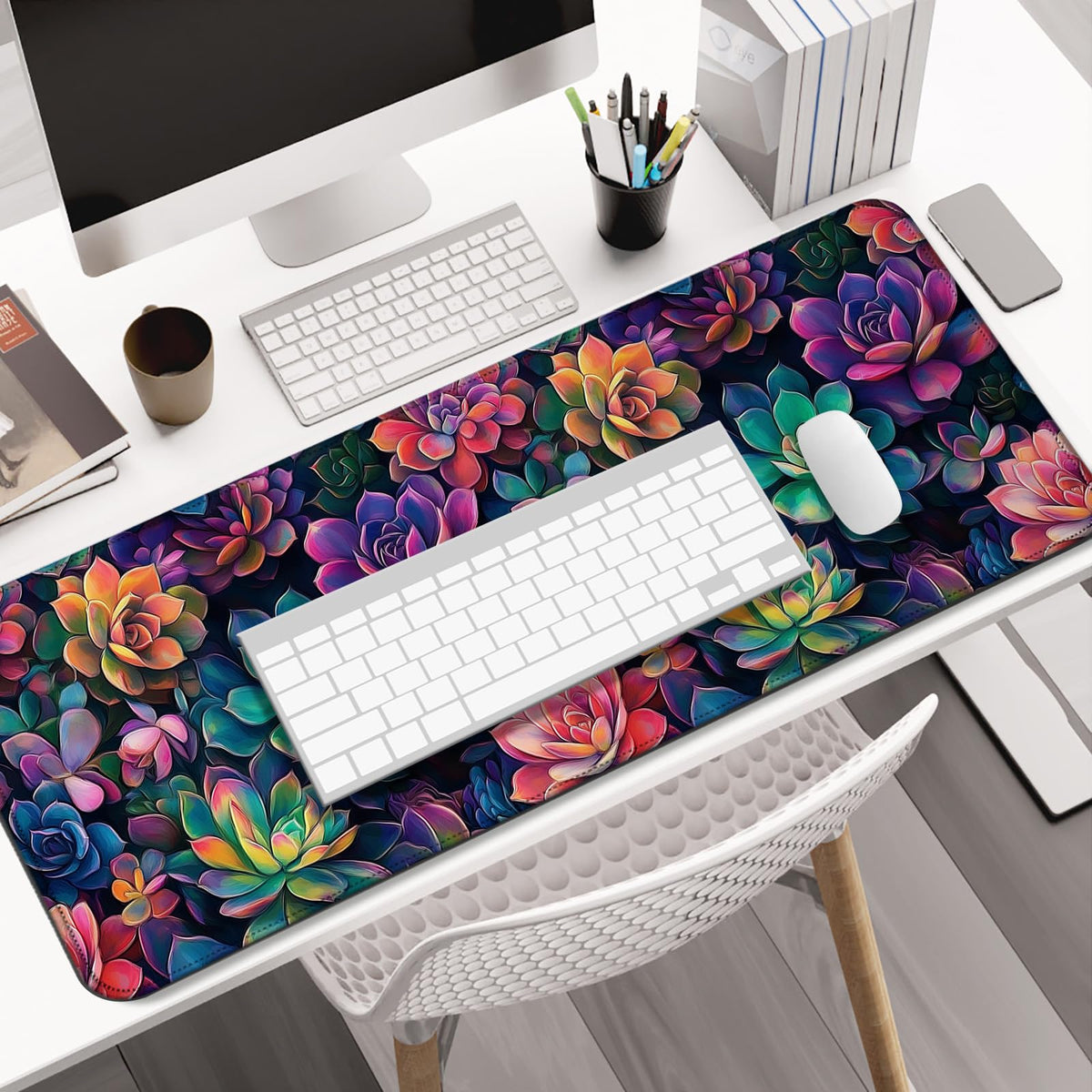 AYKDTFN Succulent Plants XL Mouse Pad & Desk Mat for Gaming, Office & Home