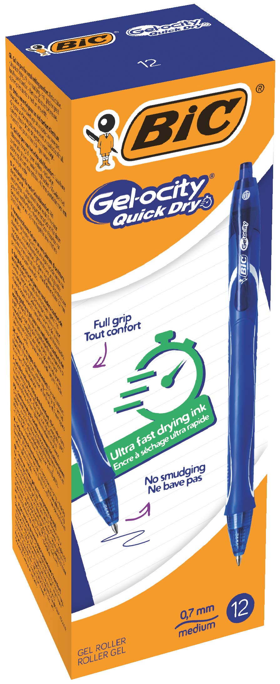BIC Gel Roller Gel di ocity Quick Dry Blu, 0,3 mm