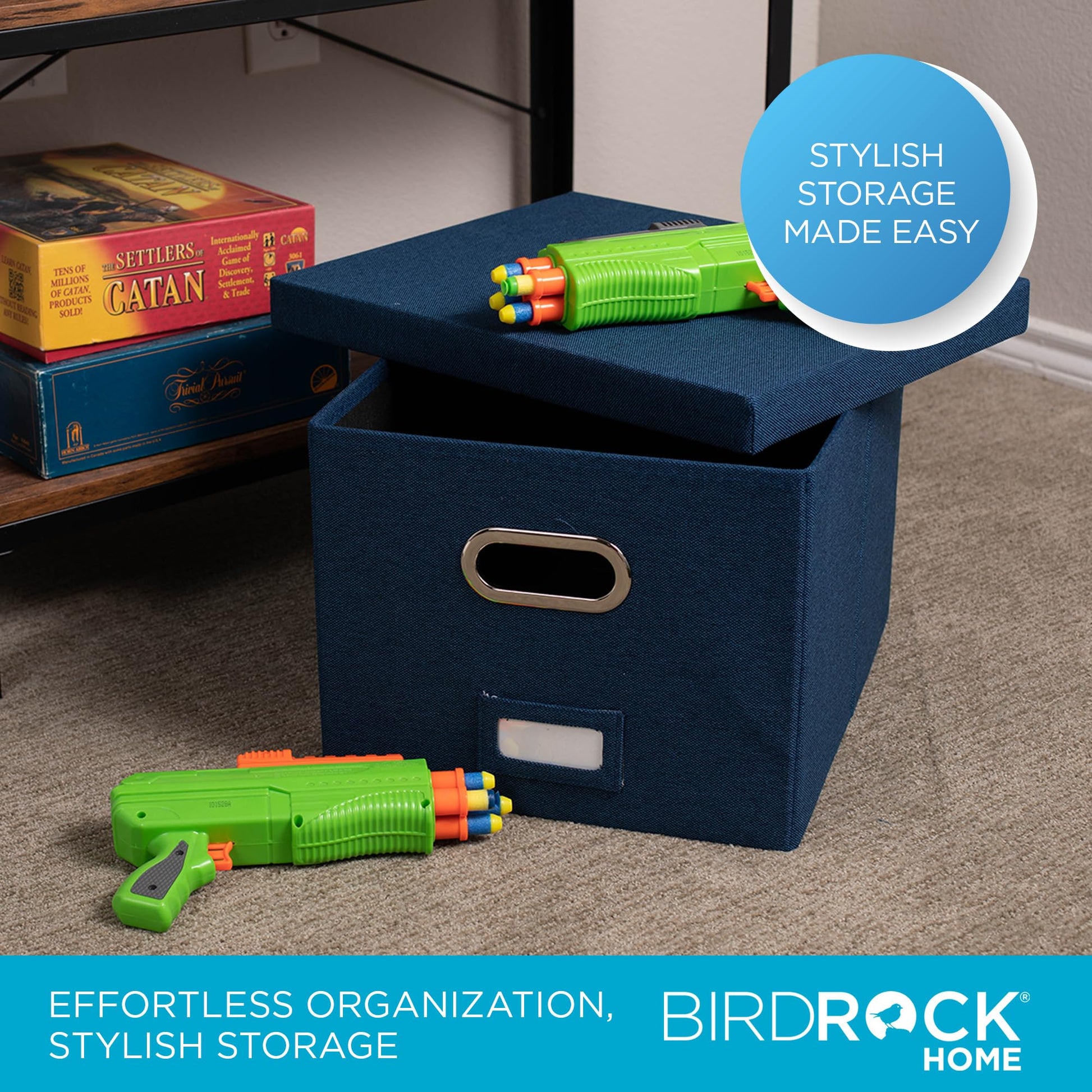 Internet's Best Collapsible File Storage Organizer - Decorative Linen Filing & Storage Office Box