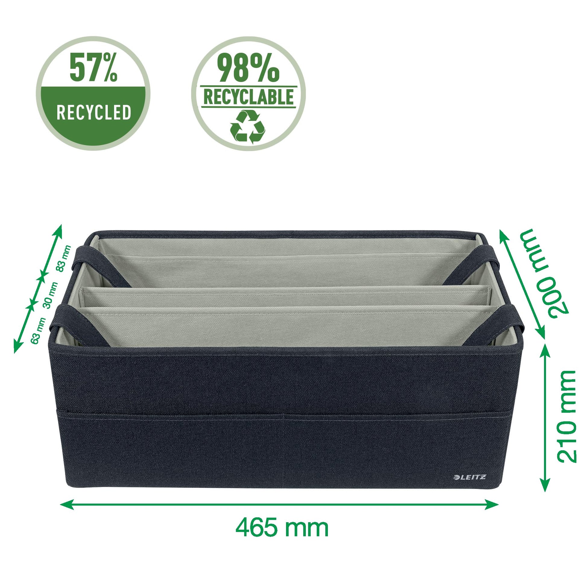 Leitz Fabric Hot Desking Work Bag & Storage Bag, Laptop Bag & Desk Tidy Organiser for Stationery &