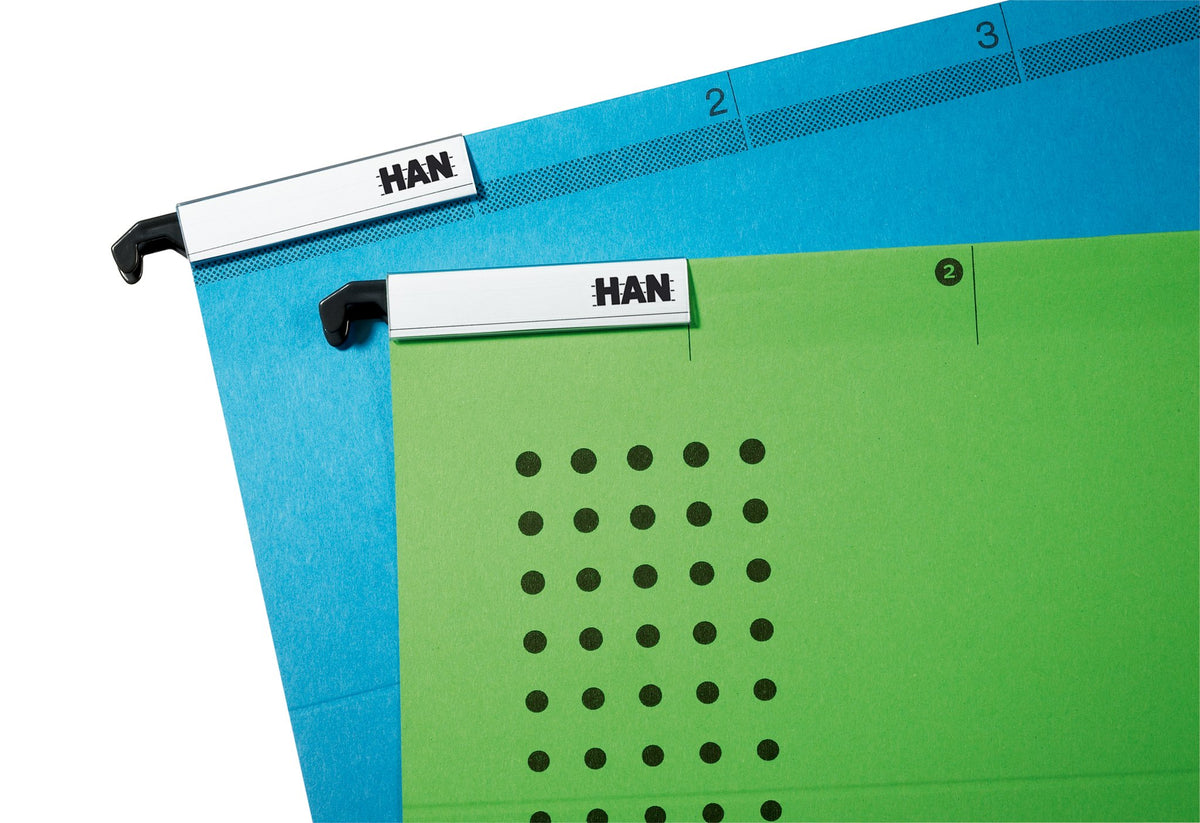HAN 1021, Labelling Clip for Professionally Labelling Letter Trays, Drawer Sets and Magazine Files.