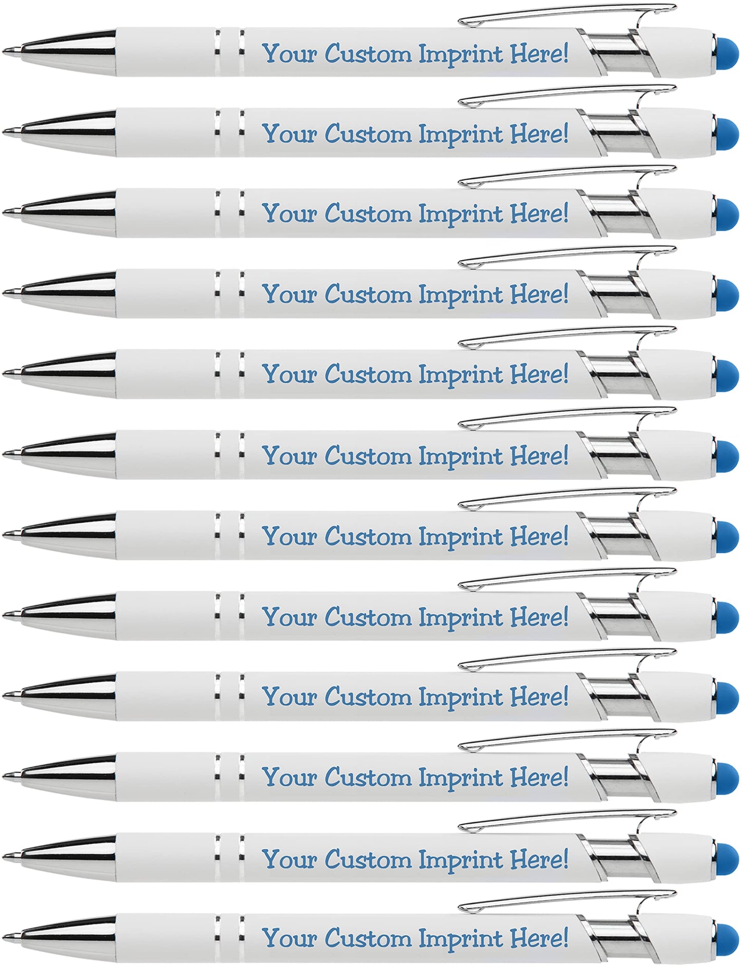 ExpressDesigns™ - Premium Custom Pens with Stylus | Beautiful White | Personalized Soft-Touch Metal
