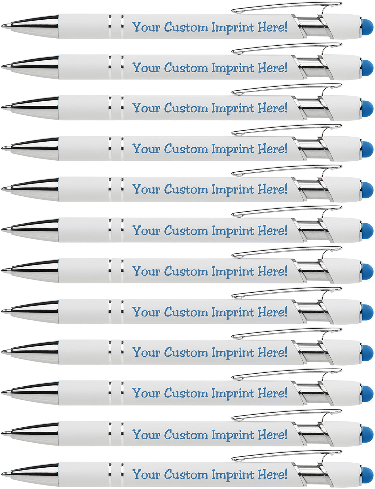 ExpressDesigns™ - Premium Custom Pens with Stylus | Beautiful White | Personalized Soft-Touch Metal