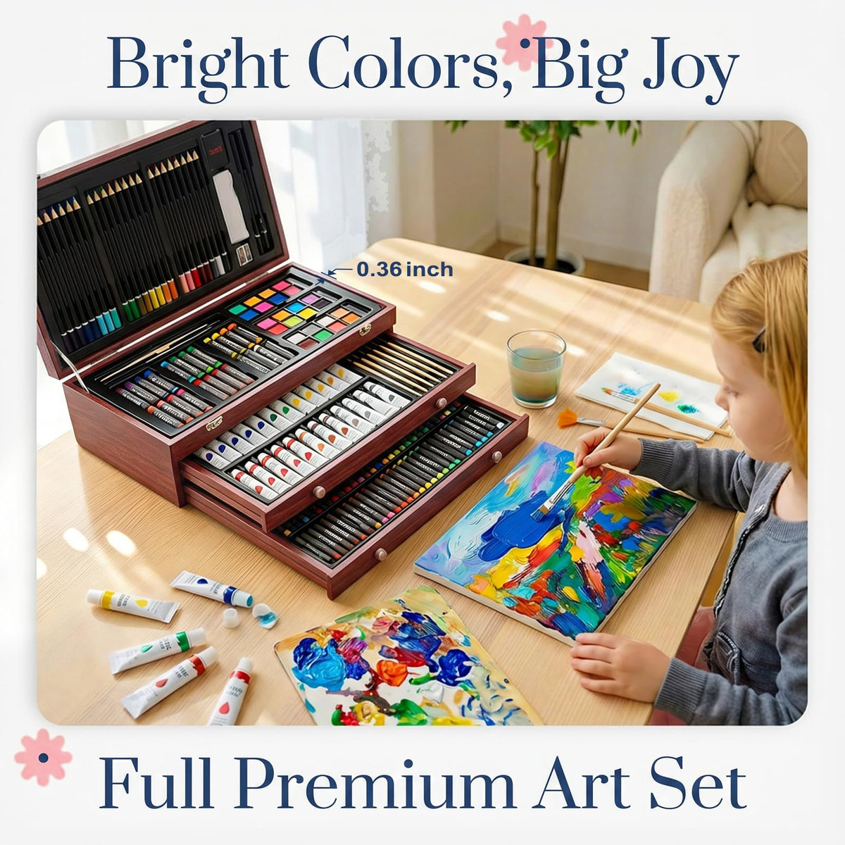 194 Piece Deluxe Art Set, Painting Drawing Art Supplies with 4 Drawing Pads, Acrylic Paints
