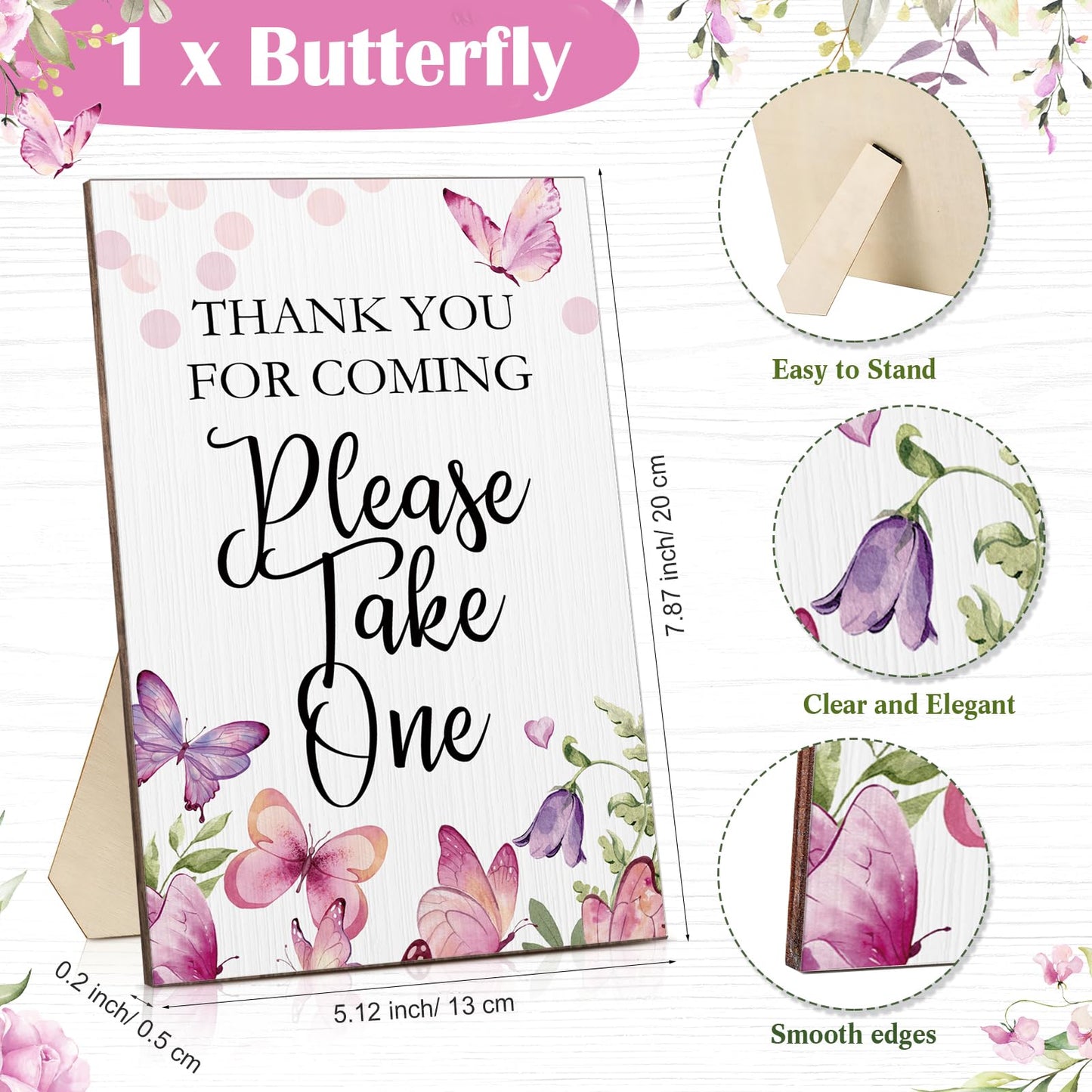 Sintuff 50 Set Baby Shower Party Favors for Guests, Purple, Butterfly