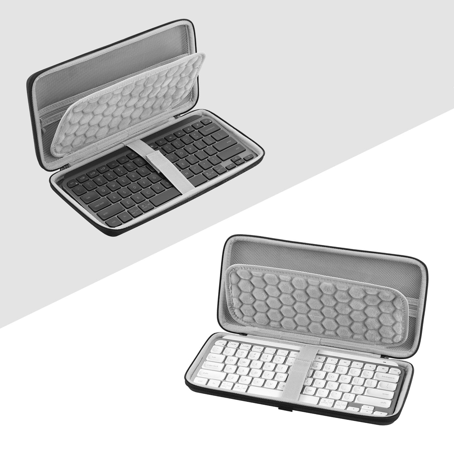 GEEKRIA Keyboard Travel Carry Case Compatible with Logitech MX Keys Mini, EVA Hard Shell Bag (Dark