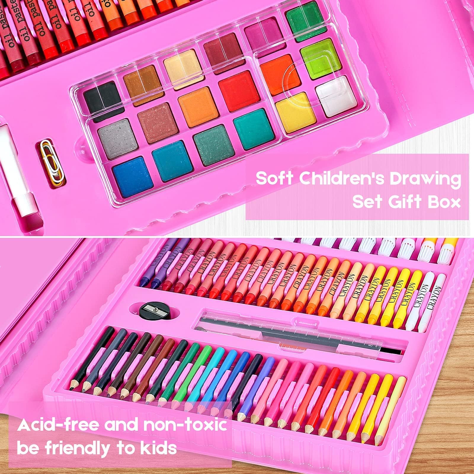 iBayam 251-Pack Pink Art Supplies, Drawing Arts Kits for Kids Teens Adult