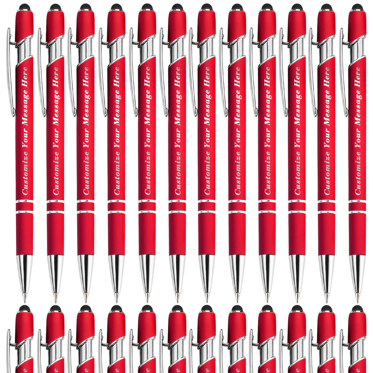 GIFTSDIY Personalized Pens with Stylus,Custom Engraving Ballpoint Pens,Imprinted with Your Logo or