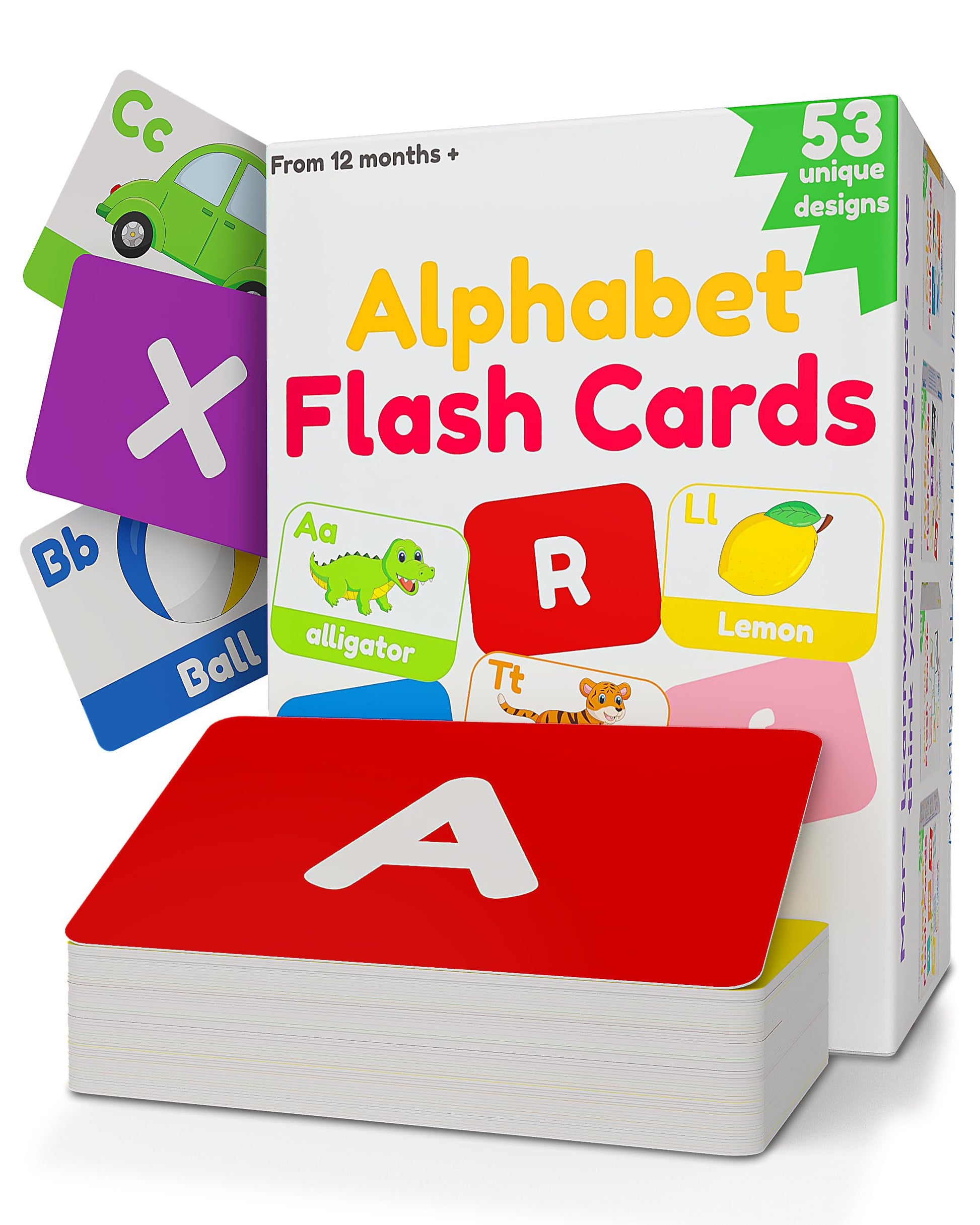 Alphabet Flash Cards for Toddlers | Award-Winning | 52 ABC Flashcards for Baby & Kids|ABC Cards