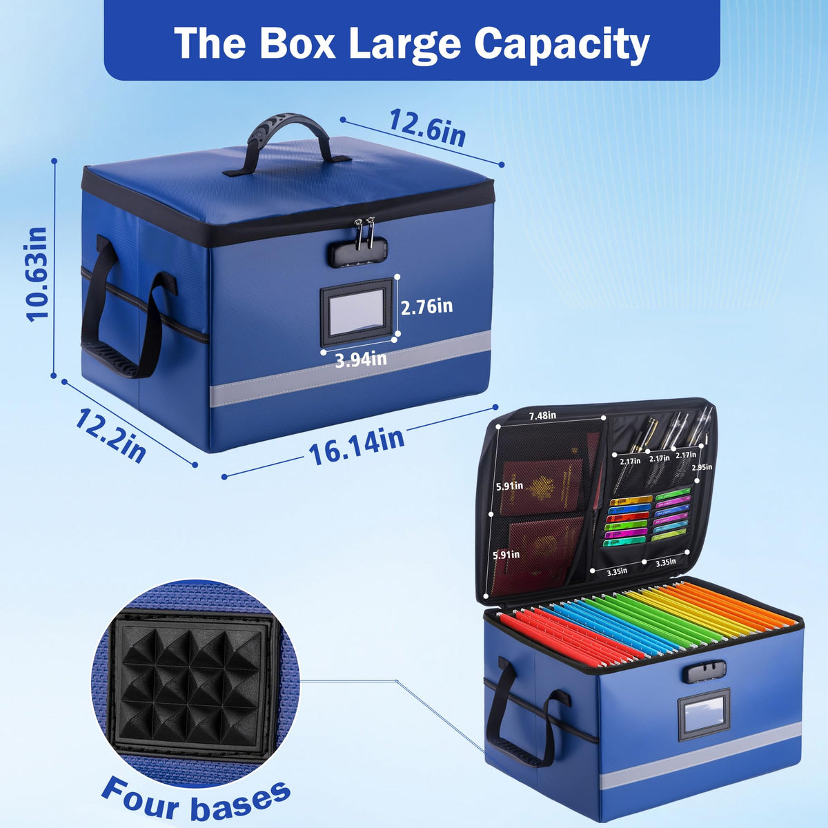 EXLIFBAG Fireproof File Organizer with Lock, 1 Layer