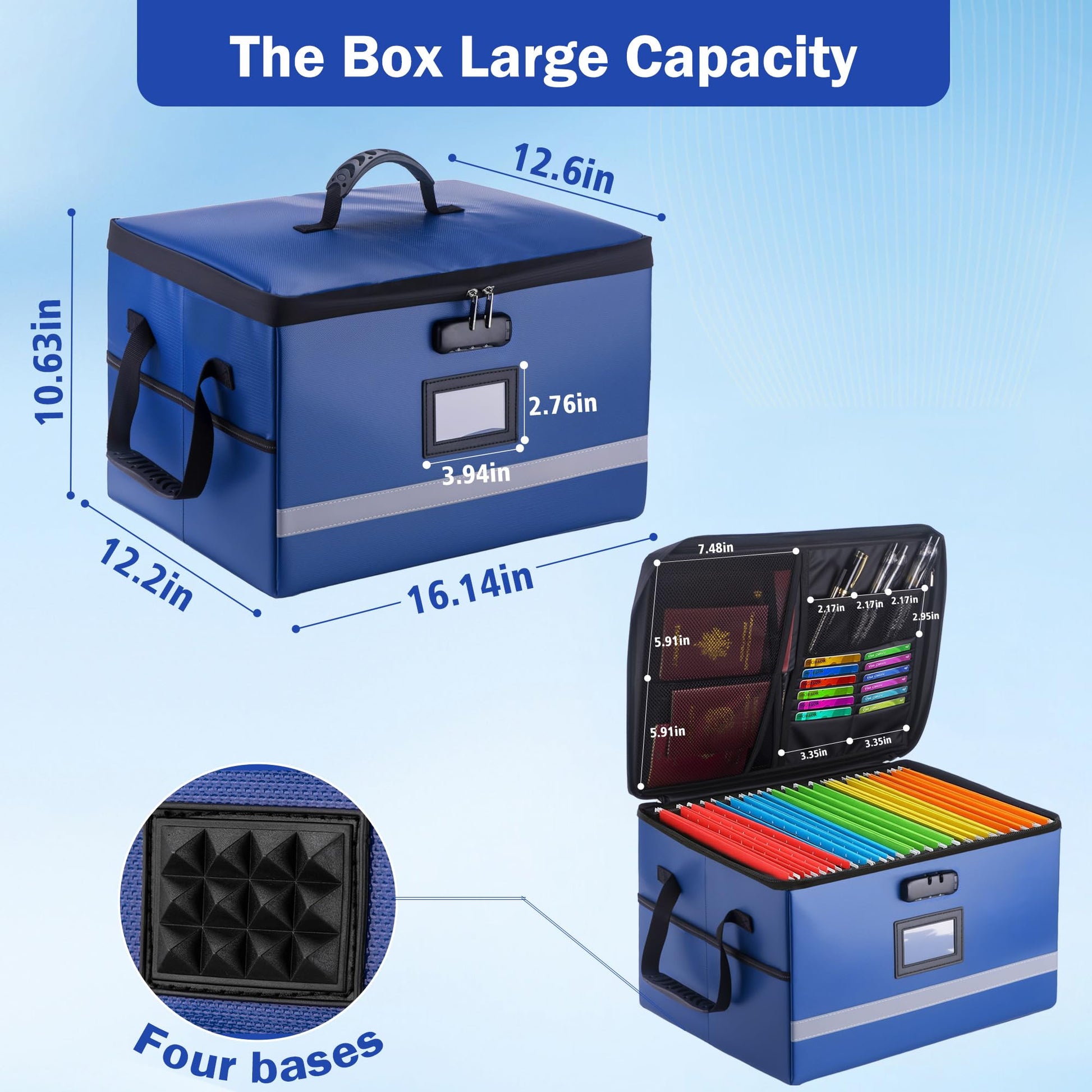 EXLIFBAG Fireproof File Organizer with Lock, 1 Layer