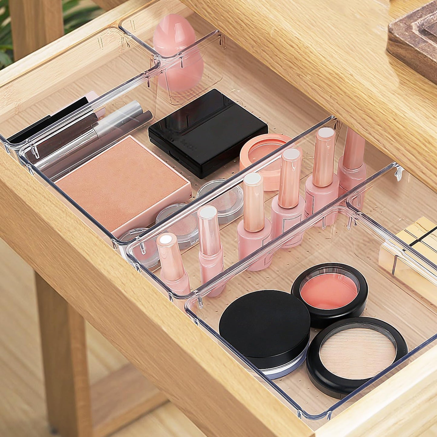 25 PCS Drawer Organizer Set, 5 Size Bathroom and kitchen organizer Trays