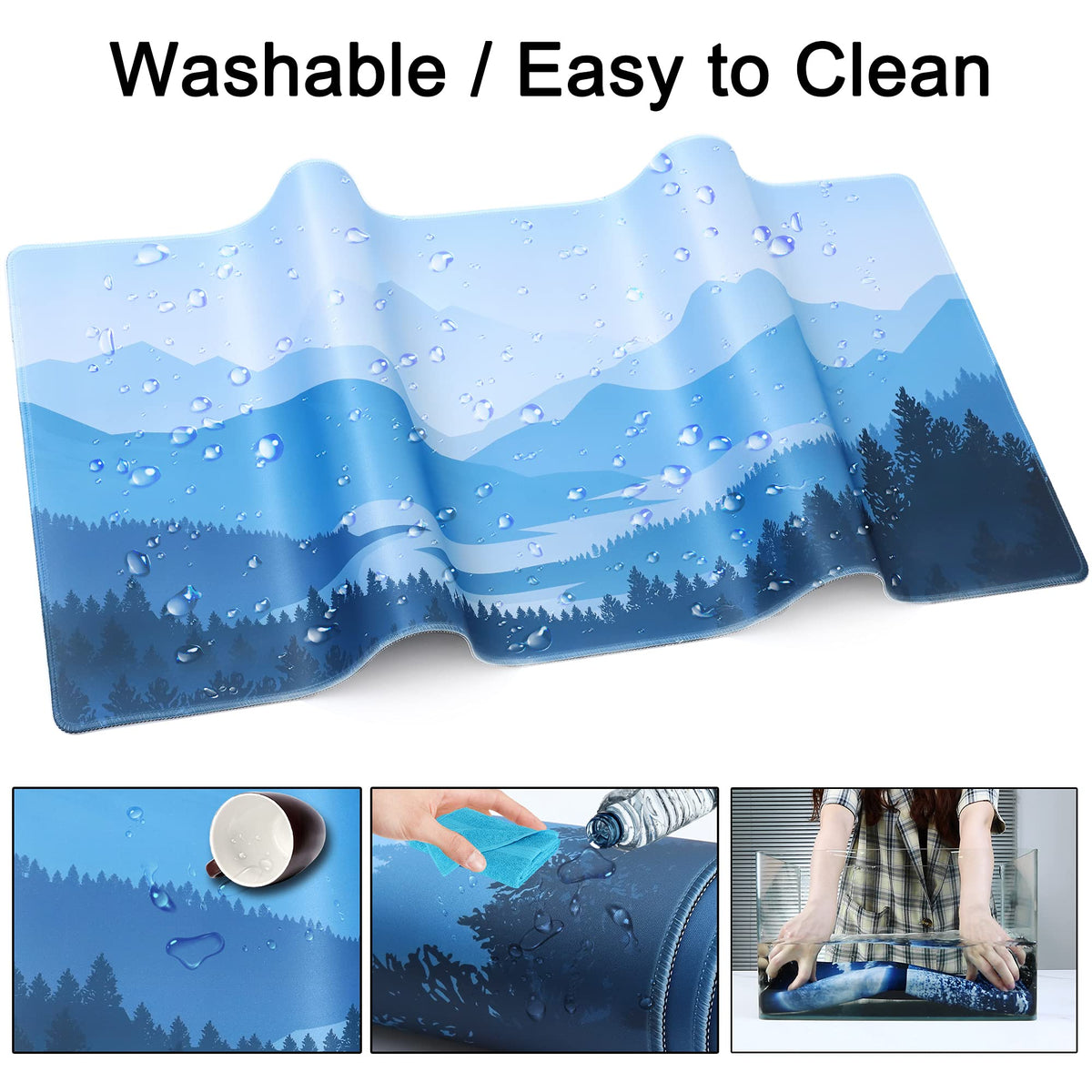 Wiabsi Desk Mat Pad,Large XXL Extended Mouse Pad Mat for Desktop Keyboard