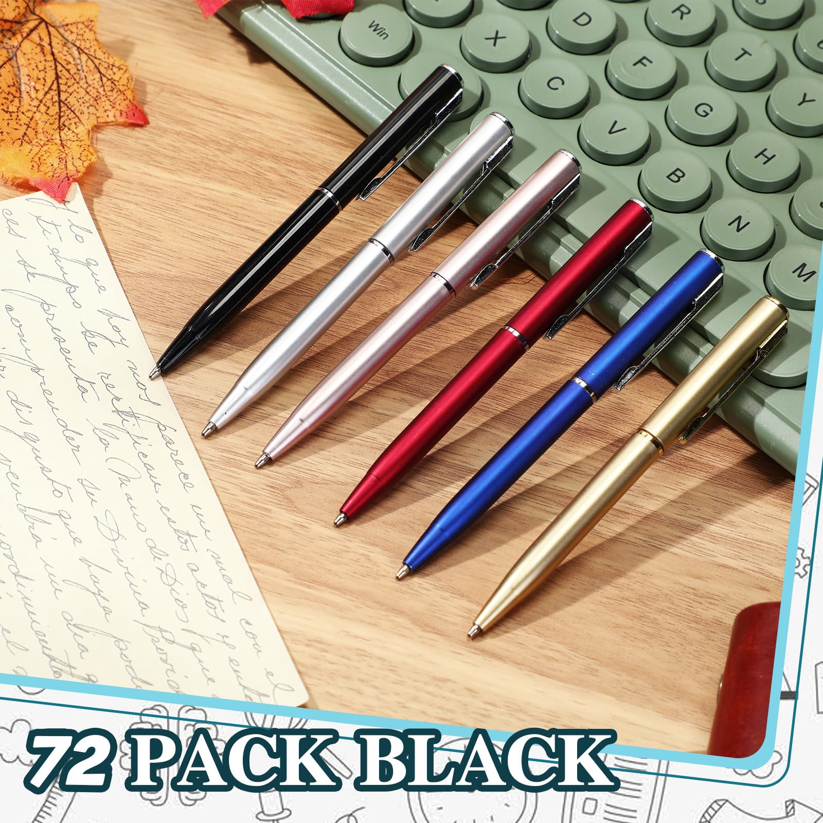 Teling 72 Pcs Small Ballpoint Pen Mini Pens Bulk 4 Inch,Multi Colors