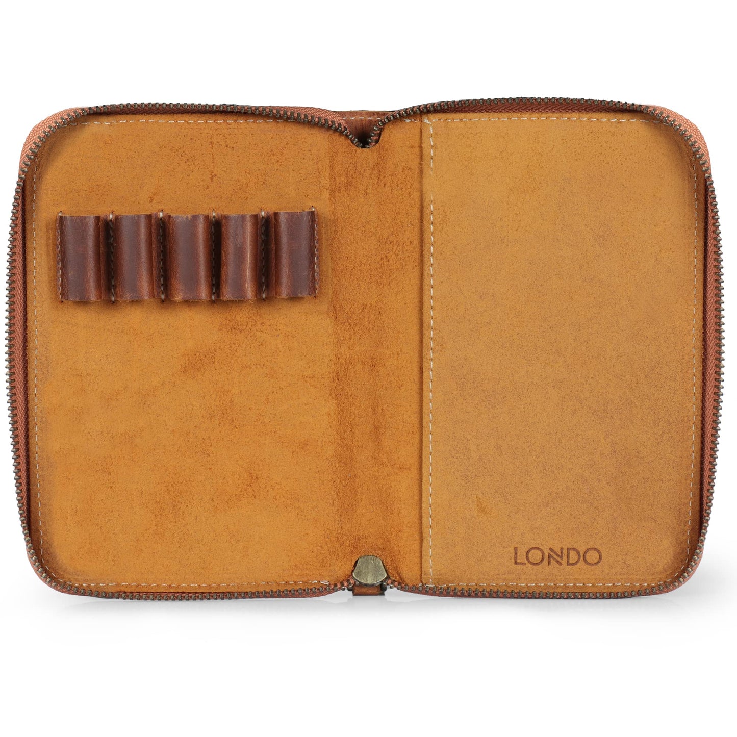 Londo Genuine Leather Padfolio – Portfolio Folder with Pencil Holder, Notepad & Zipper Closure for