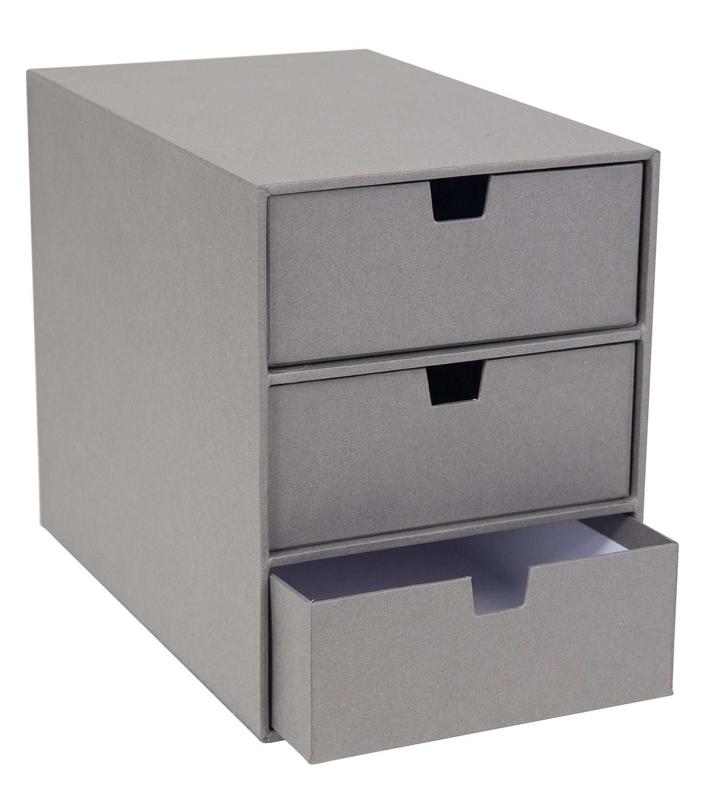 Bigso Box of Sweden Ingrid 3-Drawer Fiberboard Desk Organizer Drawers | Durable Desk Storage