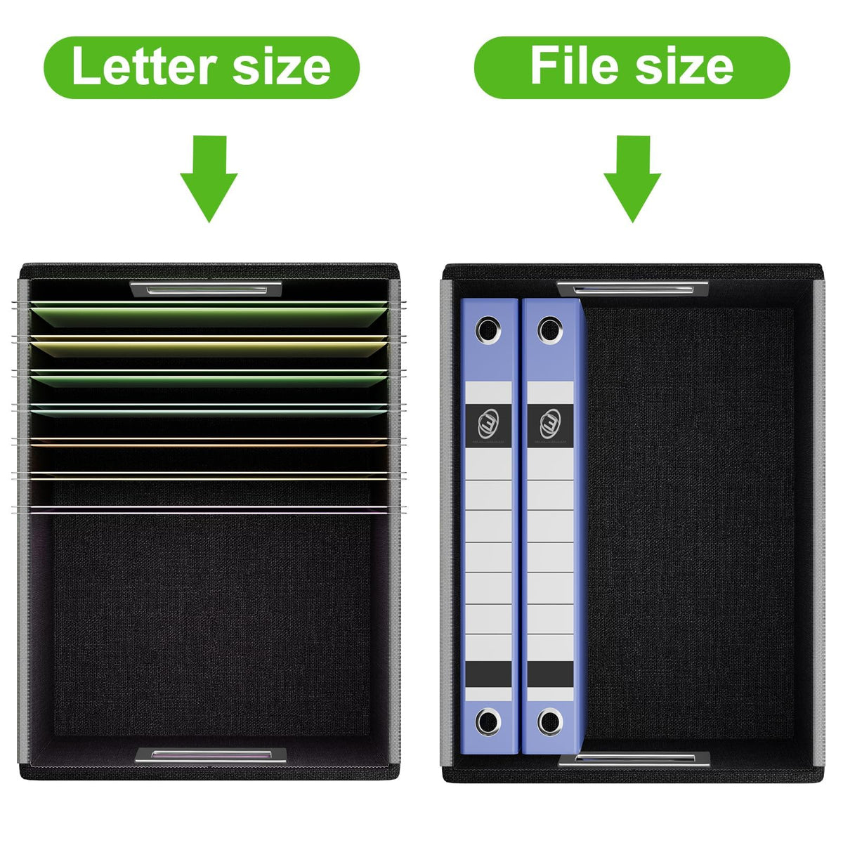 Huolewa File Organizer Box with Lids, Collapsible File Folder Organizer