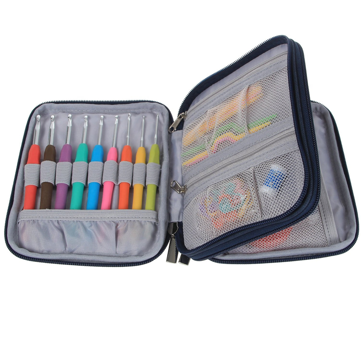 Teamoy Crochet Hook Case Empty, Crochet Hook Organizer, Cats Blue