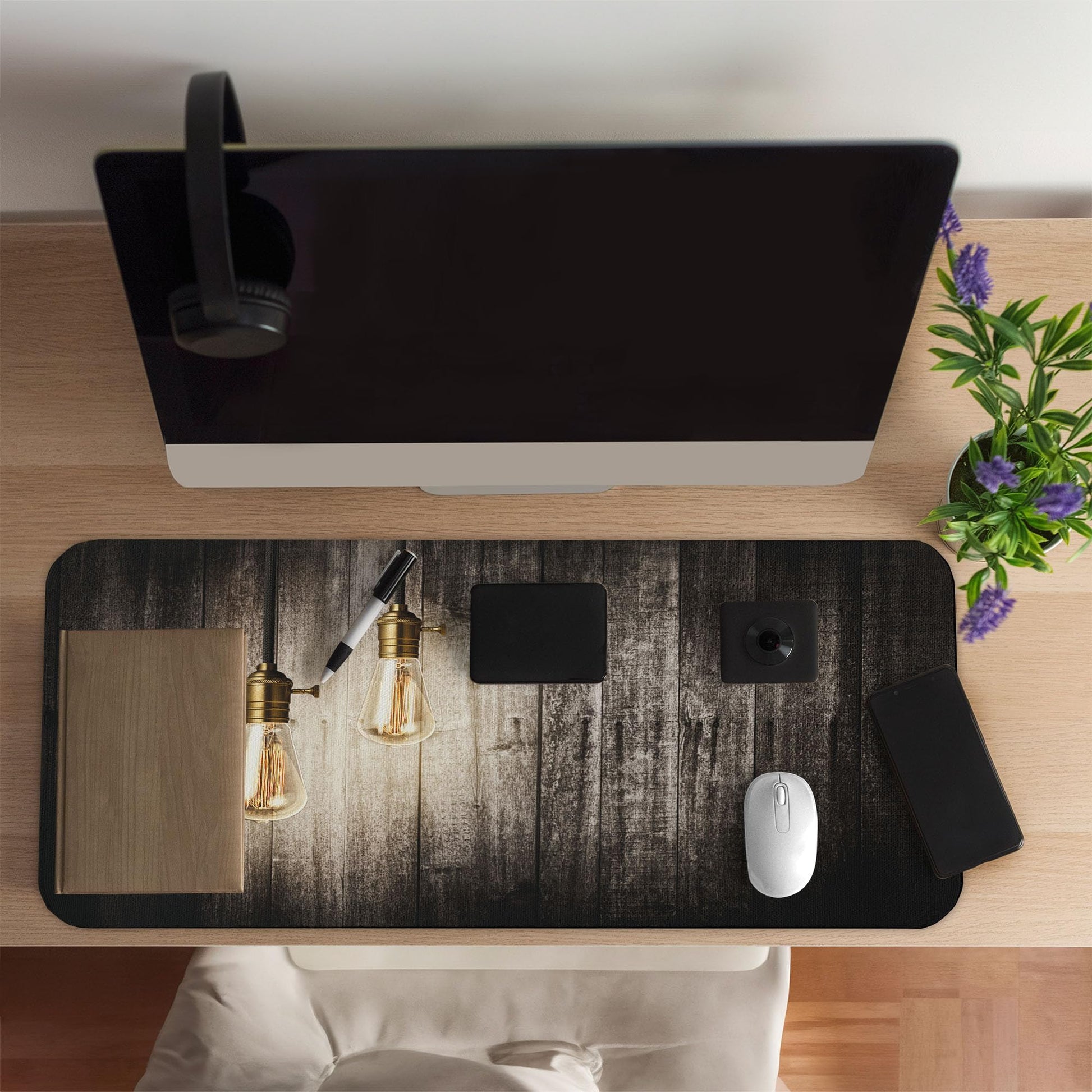 Ambesonne Industrial Computer Mouse Pad, Historical Innovation Edison Revival Retro Electricity