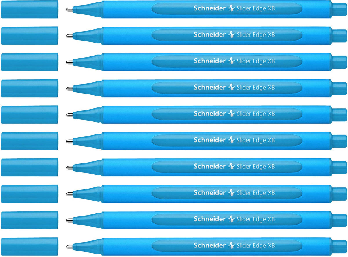 Schneider Slider Edge XB Ballpoint Pen, Box of 10, Light Blue (152210)