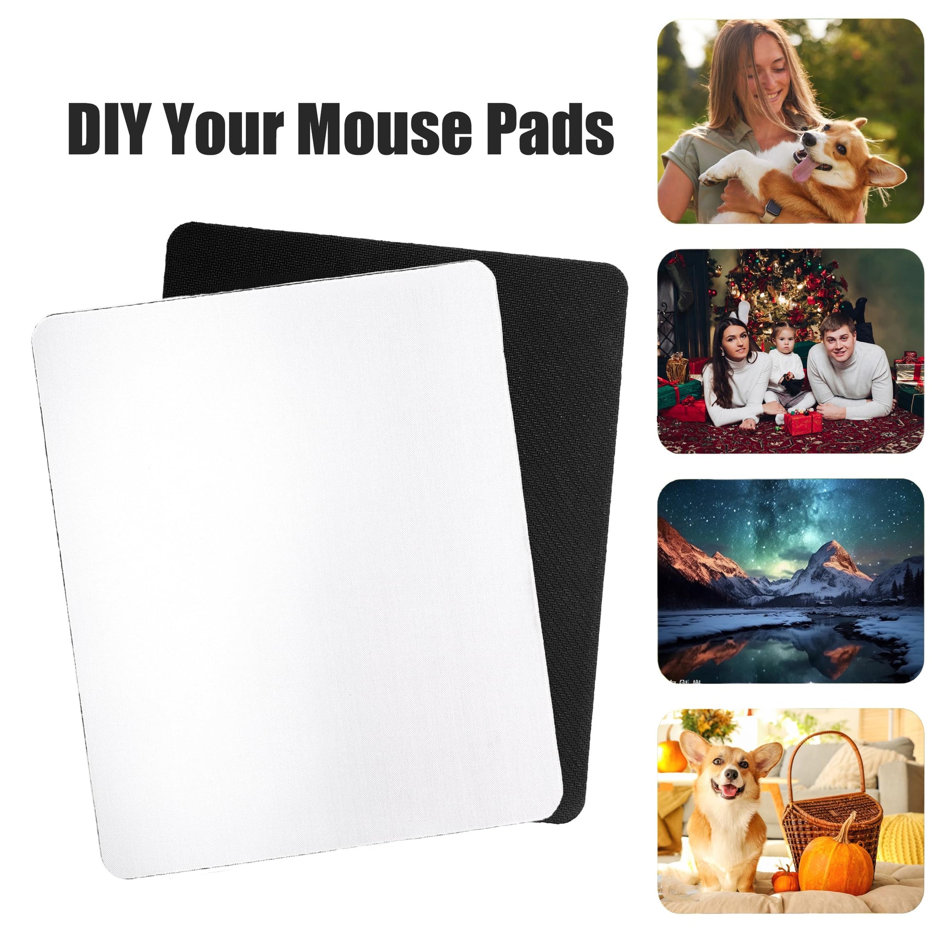 Nicunom 40 Pcs Sublimation Mouse Pad Blanks, Heat Press Printing Crafts Mousepads 3mm Thick DIY
