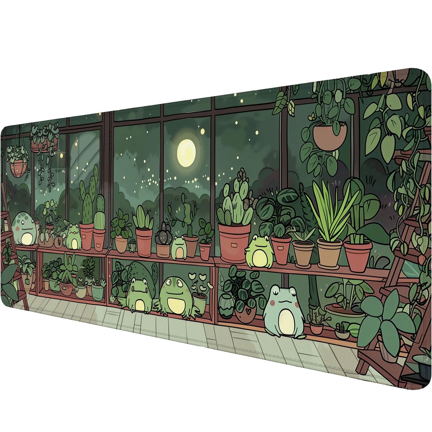 Cute Frog Desk Mat Gaming Mouse Pad Cartoon Kawaii Green Potted Mousepad XL Large Gaming Mouse Pad