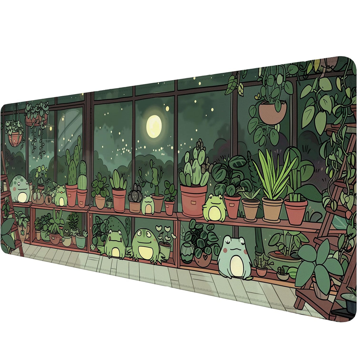 Cute Frog Desk Mat Gaming Mouse Pad Cartoon Kawaii Green Potted Mousepad XL Large Gaming Mouse Pad