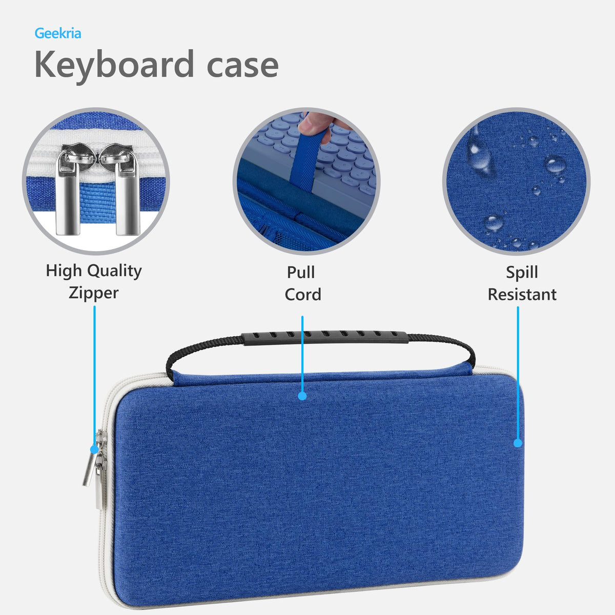 Geekria Keyboard Carrying Case, Hard Shell Protective Travel Bag for Small Compact Keyboard