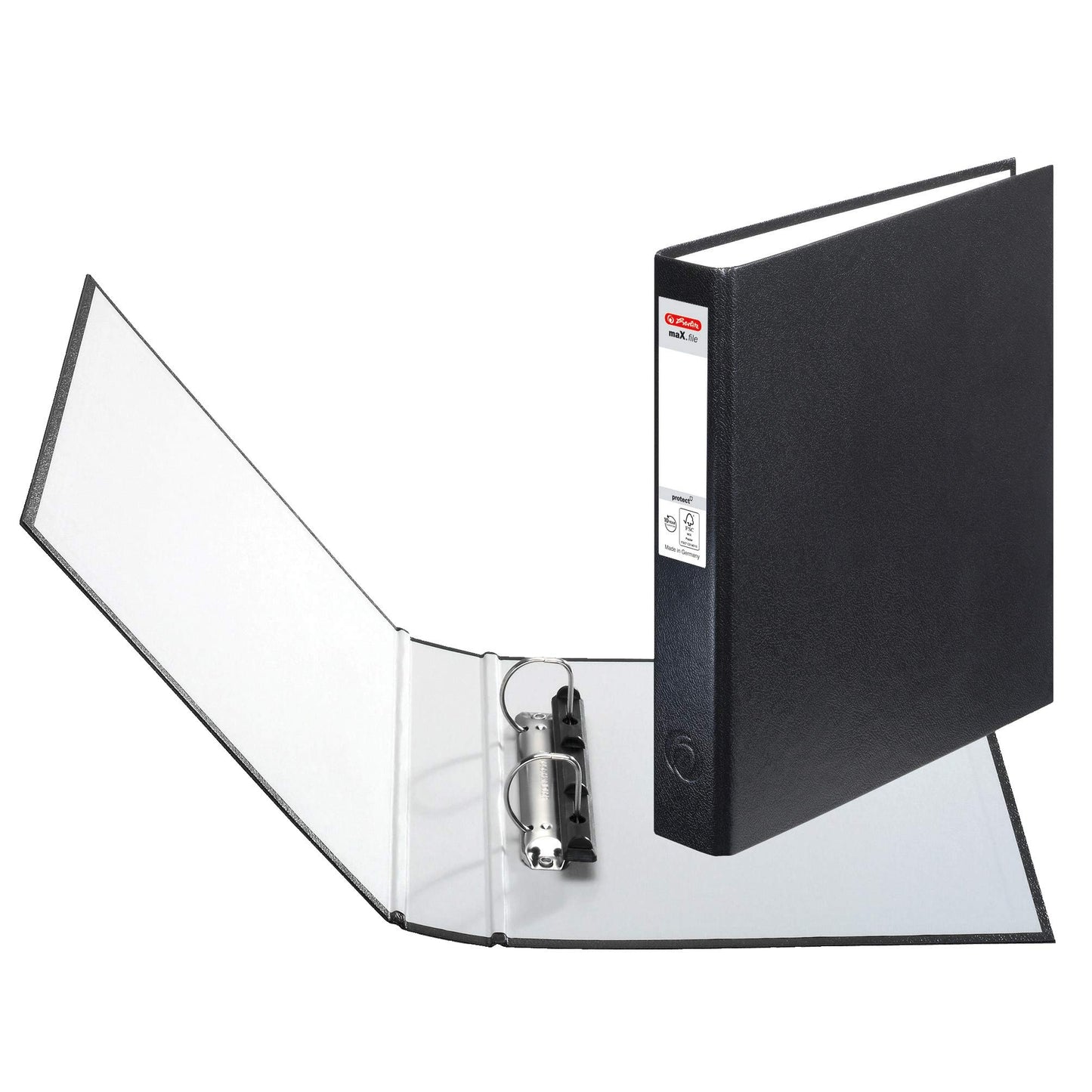 Herlitz max. File Protect A5 Ring Binder – 1 x 2 Ring Mechanism 25 mm Filling Height – Blue Black