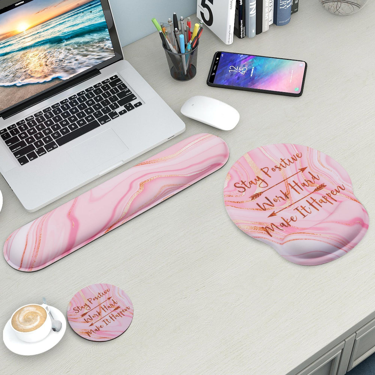 Wiabsi Mouse Pad and Keyboard Wrist Rest Support,Ergonomic Mouse Pad Set
