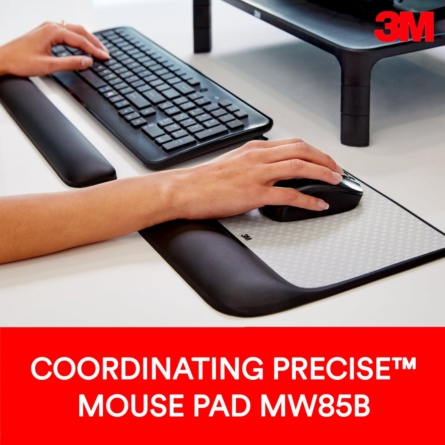 3M Gel Wrist Rest for Keyboards, Soothing 3M Gel Technology and Satin Smooth Cover for All Day