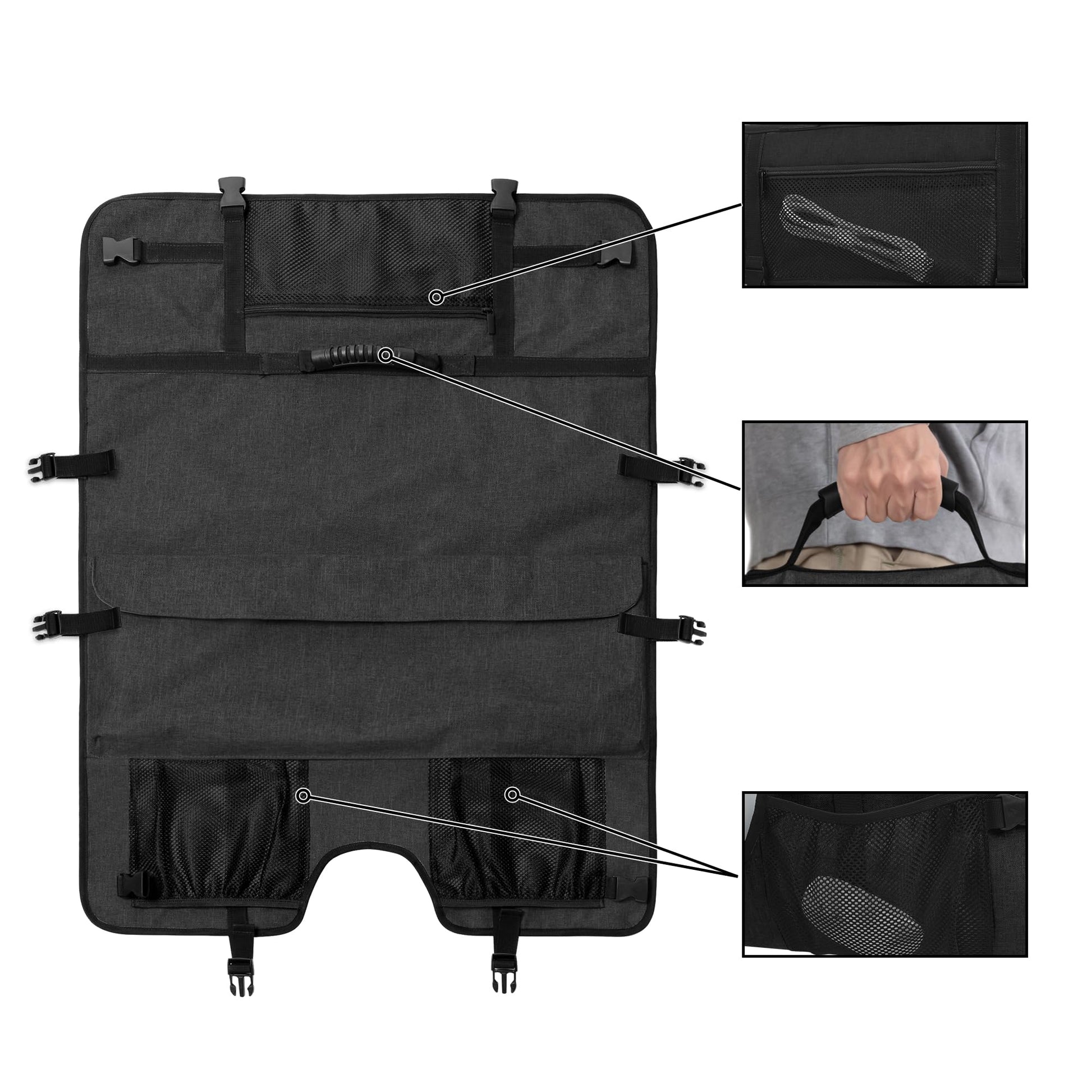 CURMIO 24 Inch Computer Monitor Carrying Case with Rubber Handle, Black