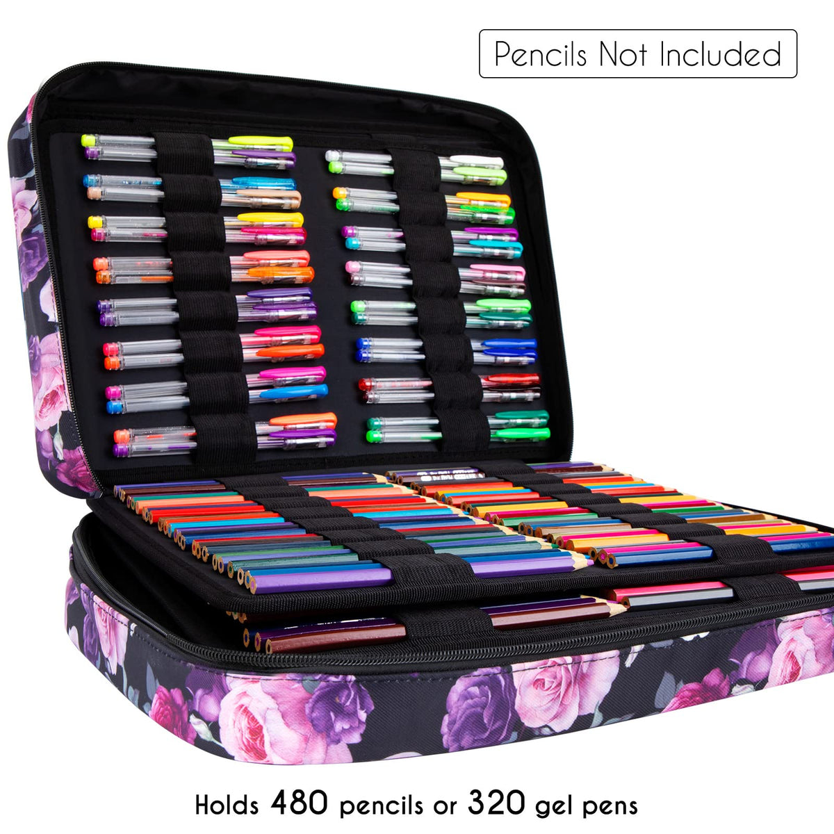 YOUSHARES 480 Slots Colored Pencil Case - Big Capacity Pen Case Organizer with Multilayer Holder
