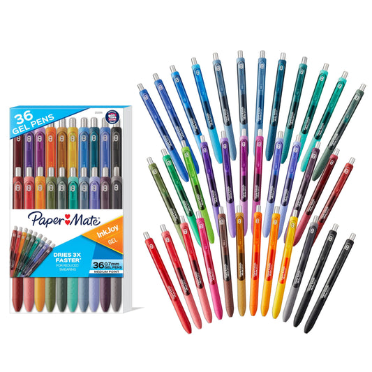 Paper Mate InkJoy Gel Pens, Retractable, Medium Point (0.7 mm), 36 Count - Office Supplies, Smooth