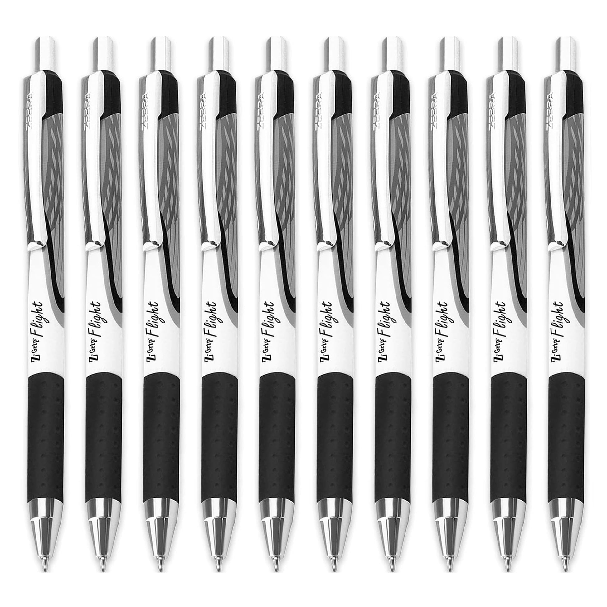 Zebra Classic Z-Grip Flight Ballpoint Pens - 1.2mm - Black Ink - Pack of 10