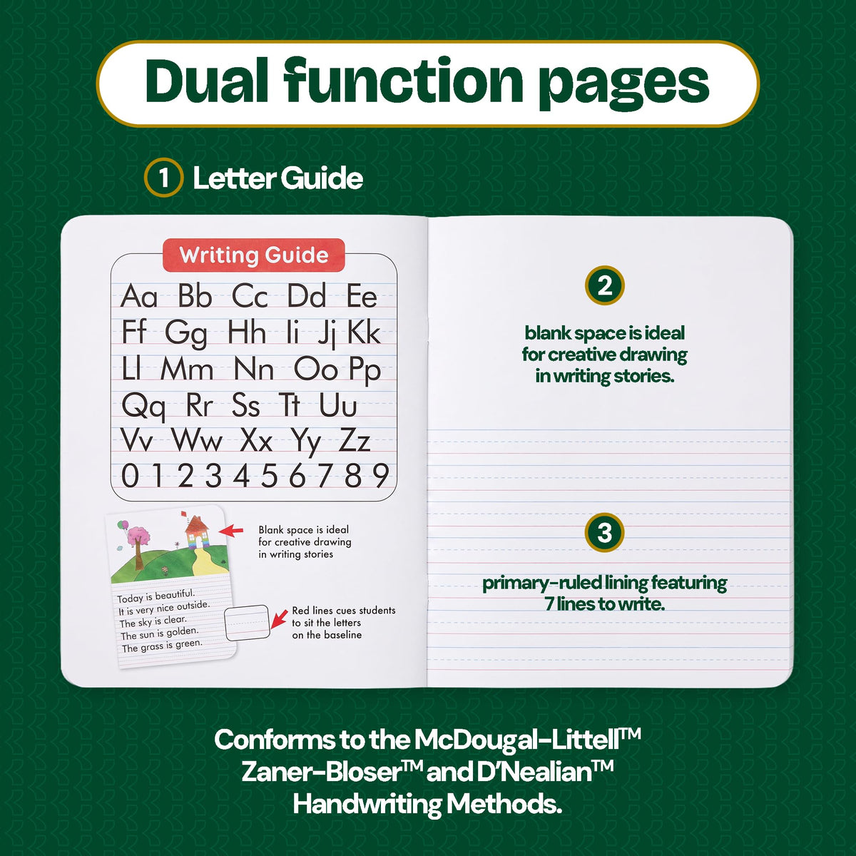 BAZIC PRODUCTS Primary Journal, Grades K-2, Draw & Write, 100 Sheets