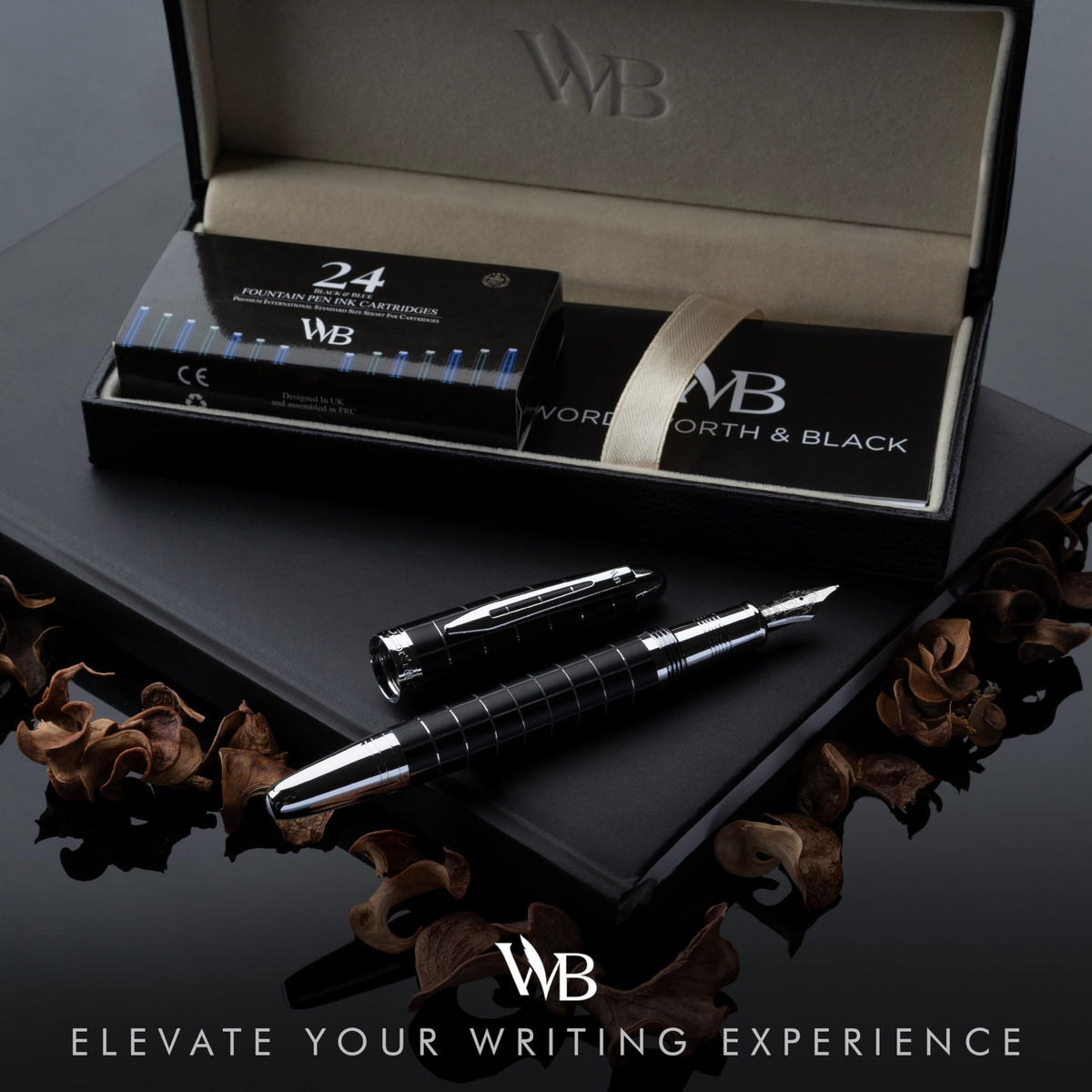 Wordsworth & Black Majesti Fountain Pen Set for Writing, Fine Nib