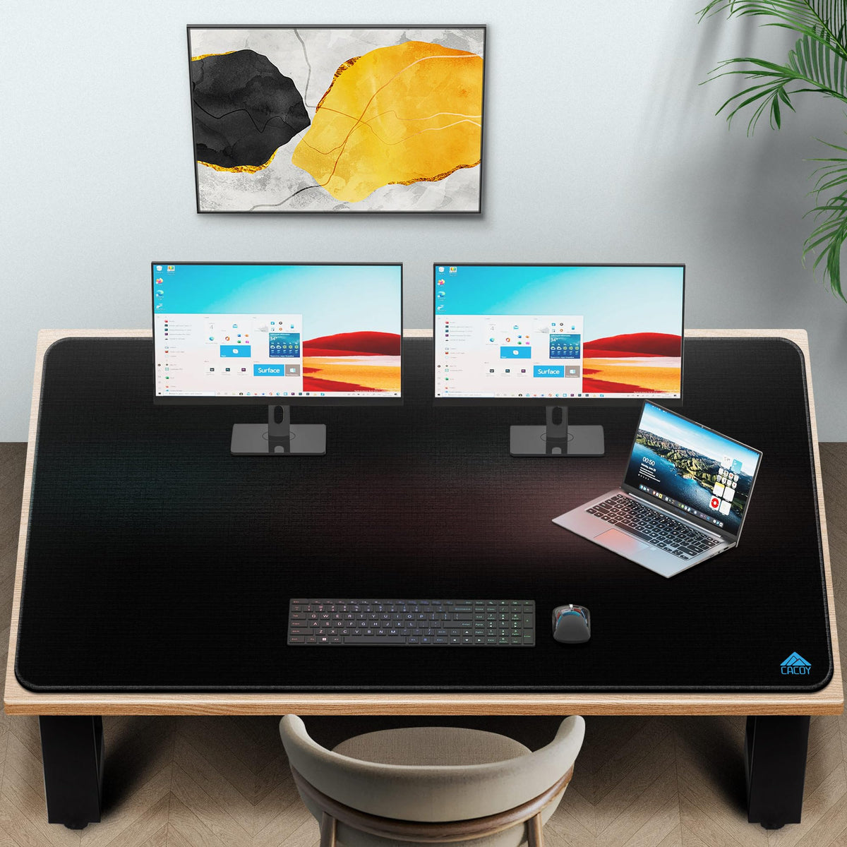 Cacoy 63"x31.5" Super Large Gaming Mouse Pad, Huge Computer Desk Mat, Black