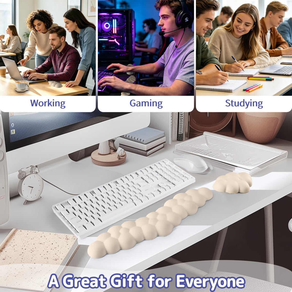 Sushret Cloud Wrist Rest for Keyboard and Mouse, Cloud Keyboard Wrist Rest